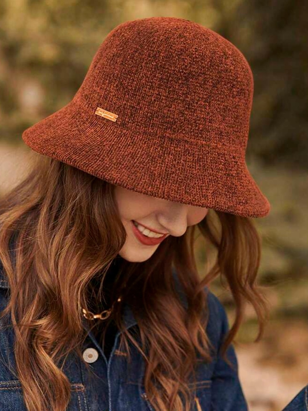 LEAJOURNO. 1pc Women Knitted Bucket Hat, Small Head Size, Autumn/Winter Winter